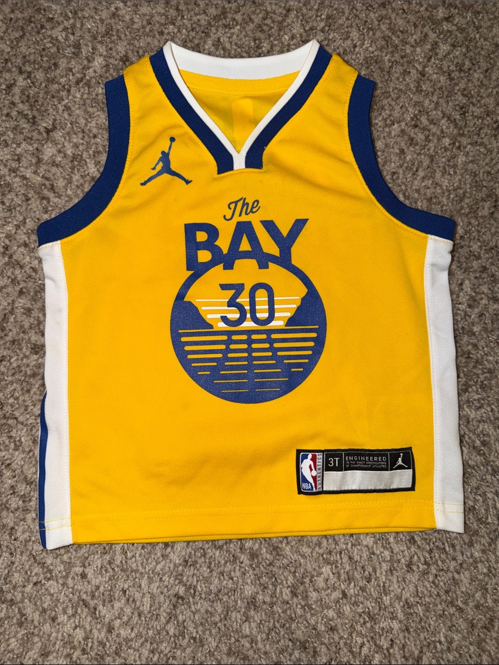 NBA Kids Yellow and Blue 'The Bay' Basketball Jersey
